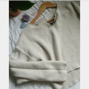 Cropped cotton sweater